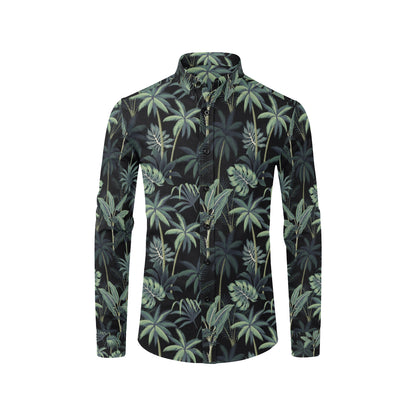 Rainforest Pattern Print Design RF02 Men's Long Sleeve Shirt