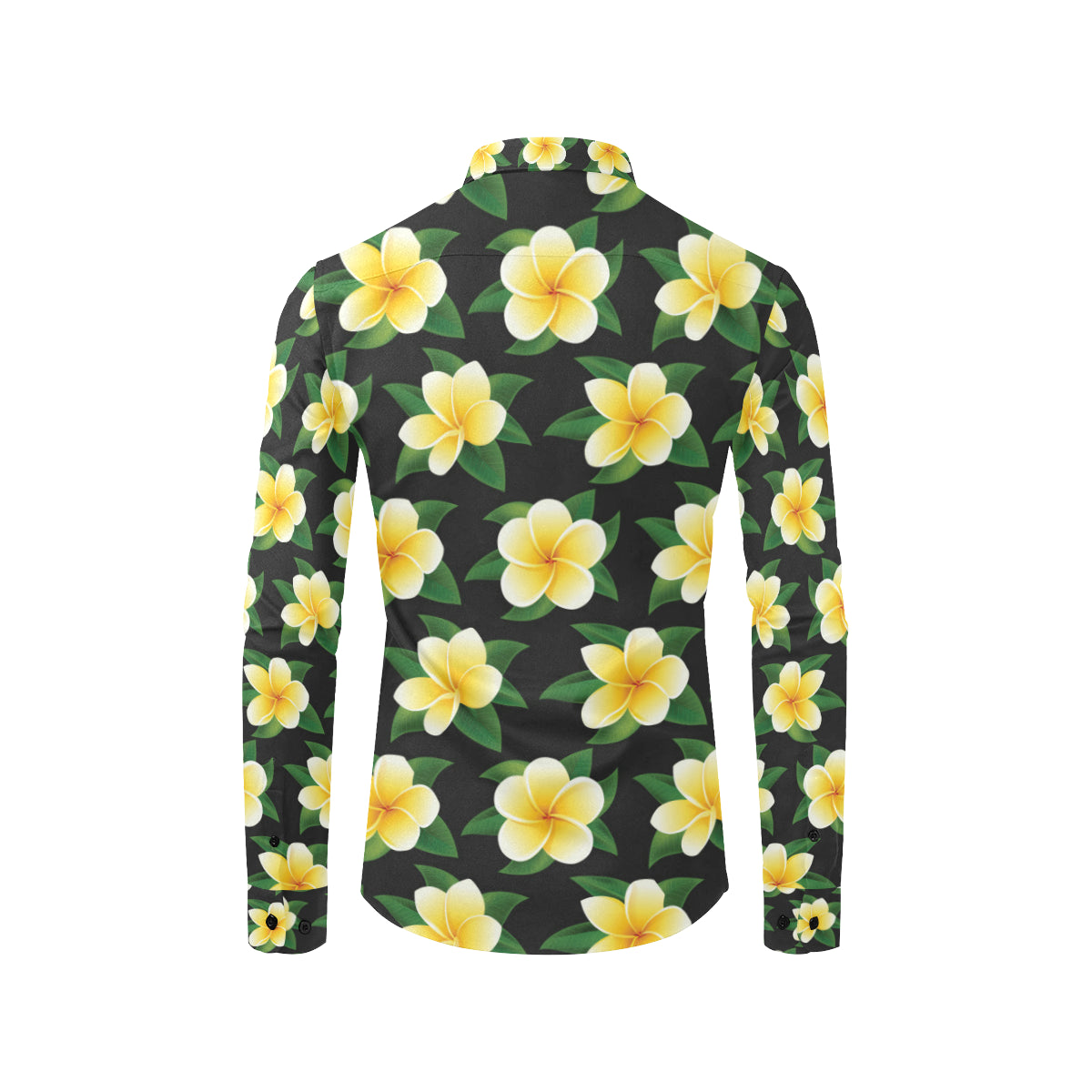 Plumeria Pattern Print Design A03 Men's Long Sleeve Shirt