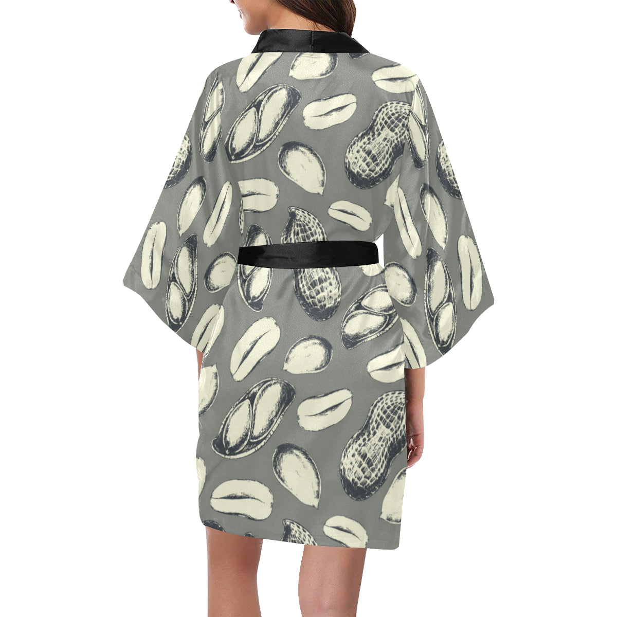 Peanut Pattern Print Design A01 Women's Short Kimono