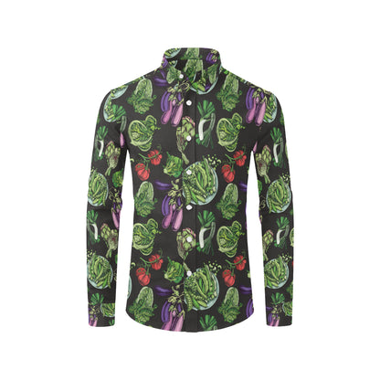 Lettuce Pattern Print Design 01 Men's Long Sleeve Shirt