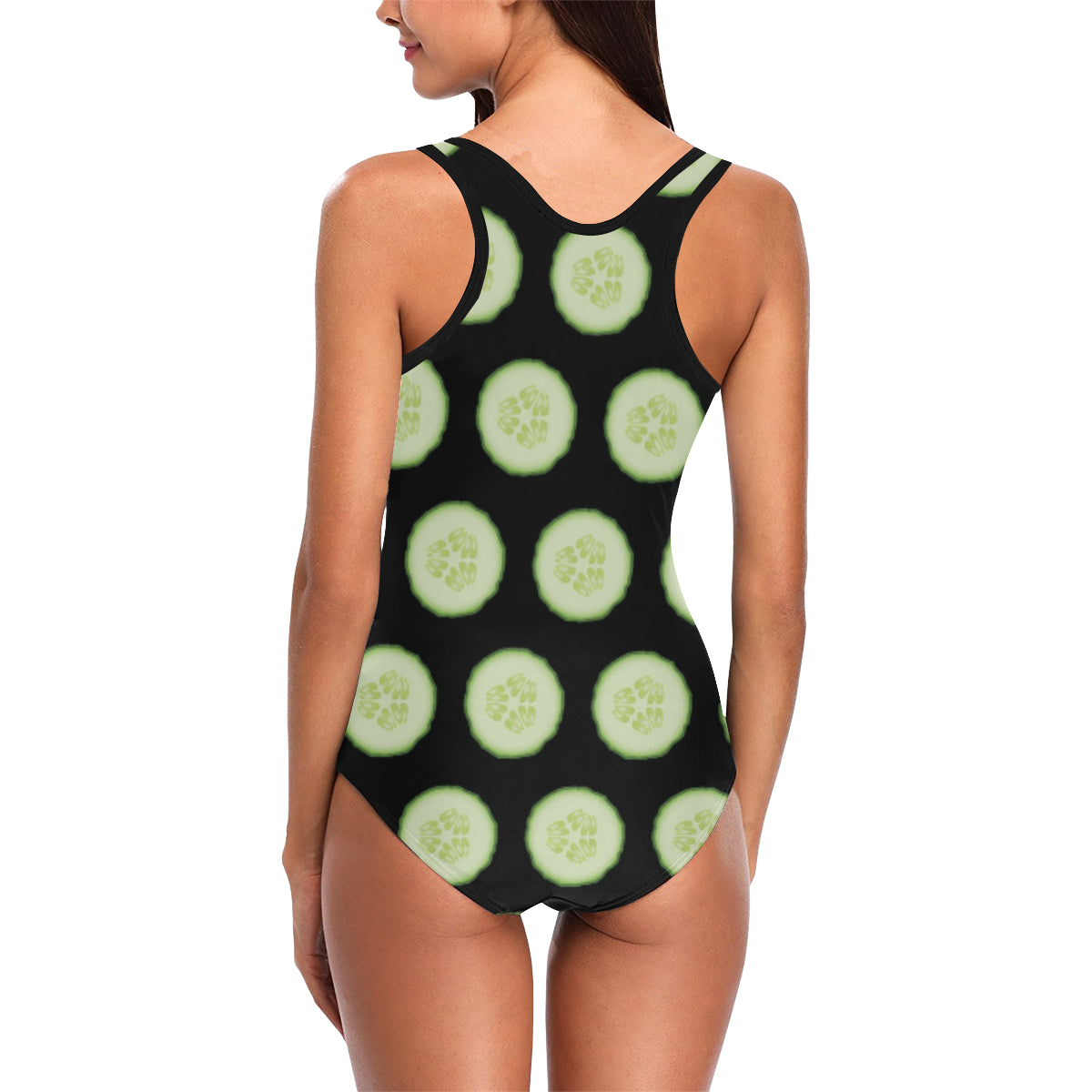 Cucumber Pattern Print Design CC02 Women Swimsuit
