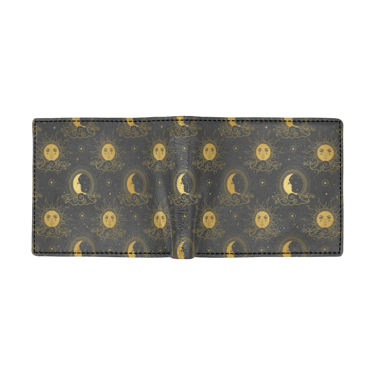 Celestial Moon Sun Pattern Print Design 05 Men's ID Card Wallet