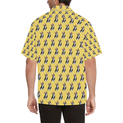 Boston Terrier Pattern Print Design 06 Men's Hawaiian Shirt