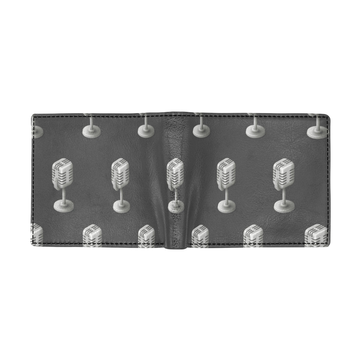 Microphone Vintage Pattern Print Design 01 Men's ID Card Wallet
