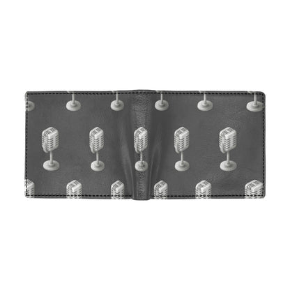 Microphone Vintage Pattern Print Design 01 Men's ID Card Wallet