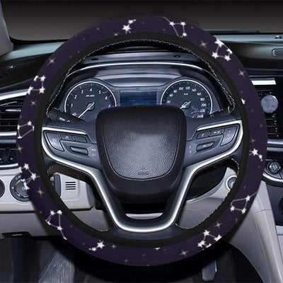Zodiac Star Pattern Design Print Steering Wheel Cover with Elastic Edge