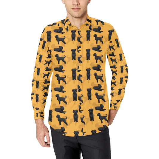 Bouviers des Flandres Pattern Print Design 01 Men's Long Sleeve Shirt