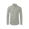 Damask Grey Elegant Print Pattern Men's Long Sleeve Shirt