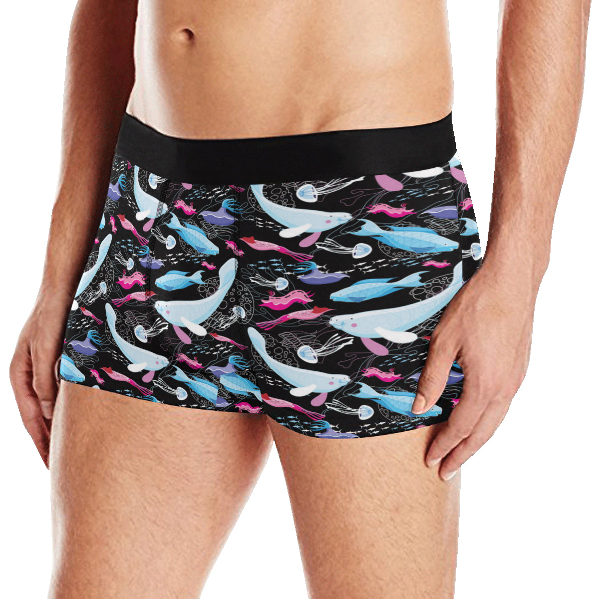 Manatee Pattern Print Design 02 Men's Boxer Briefs