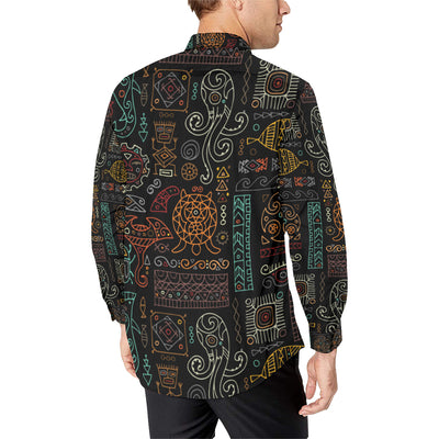 Polynesian Pattern Print Design A04 Men's Long Sleeve Shirt