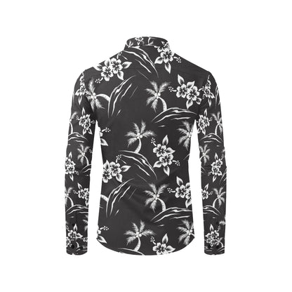 Palm Tree Pattern Print Design PT02 Men's Long Sleeve Shirt