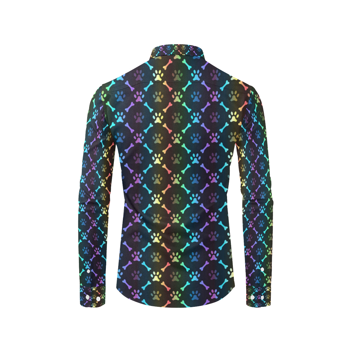 Paw Rainbow Pattern Print Design A01 Men's Long Sleeve Shirt