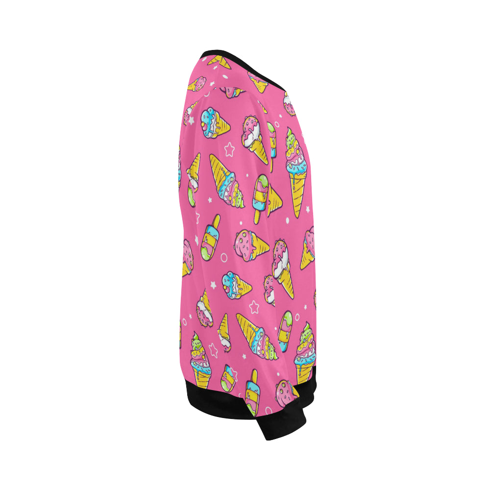 Ice Cream Pattern Print Design IC04 Men Long Sleeve Sweatshirt