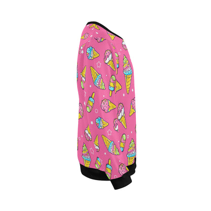 Ice Cream Pattern Print Design IC04 Men Long Sleeve Sweatshirt