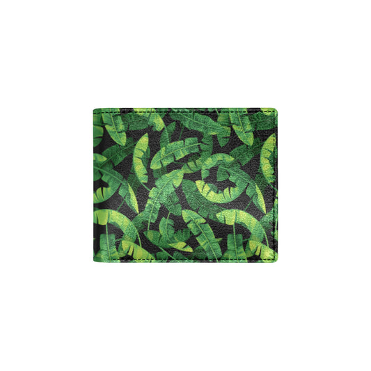 Banana Leaf Pattern Print Design 02 Men's ID Card Wallet