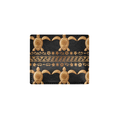 Tribal Sea turtle Polynesian Hawaiian Men's ID Card Wallet