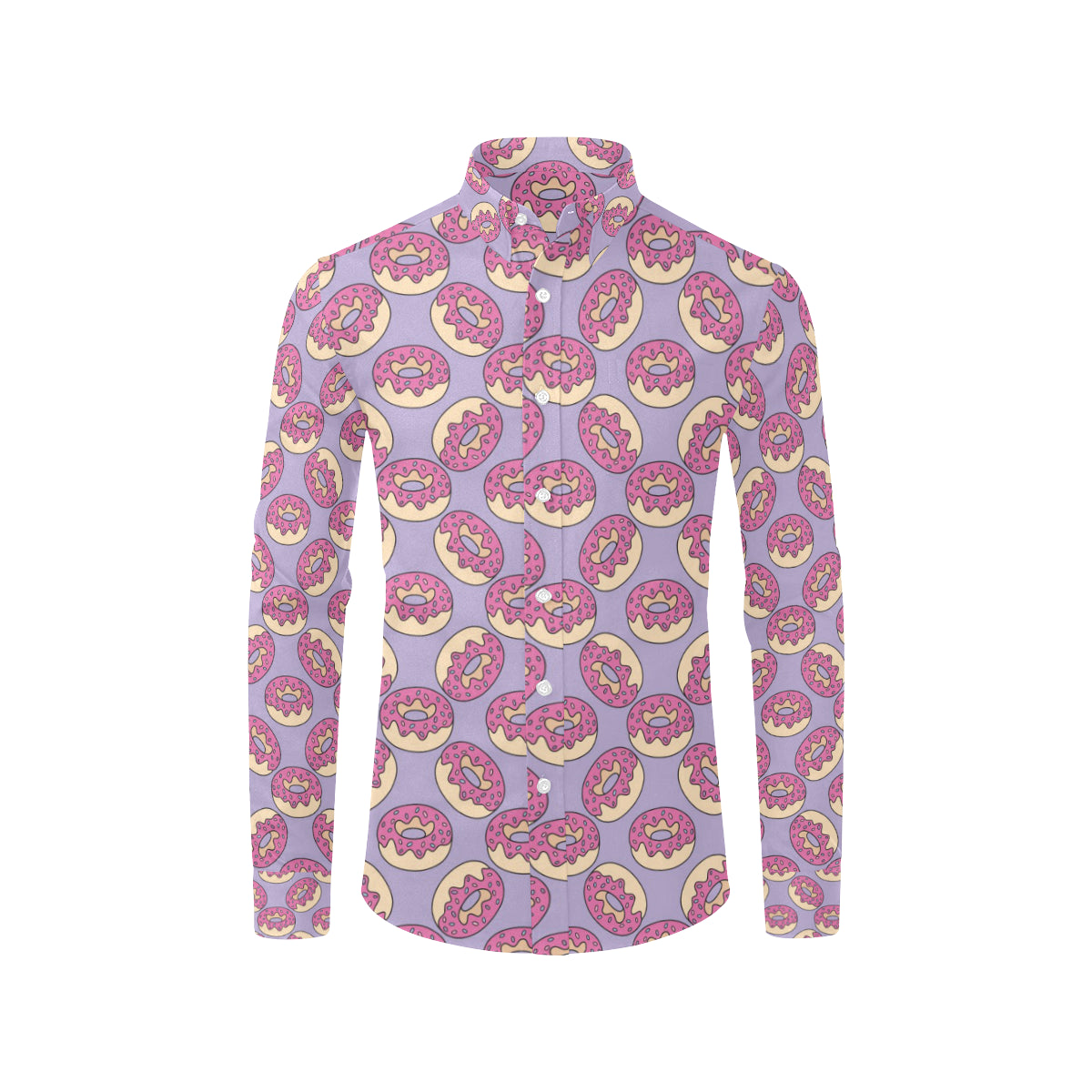 Donut Pattern Print Design DN015 Men's Long Sleeve Shirt