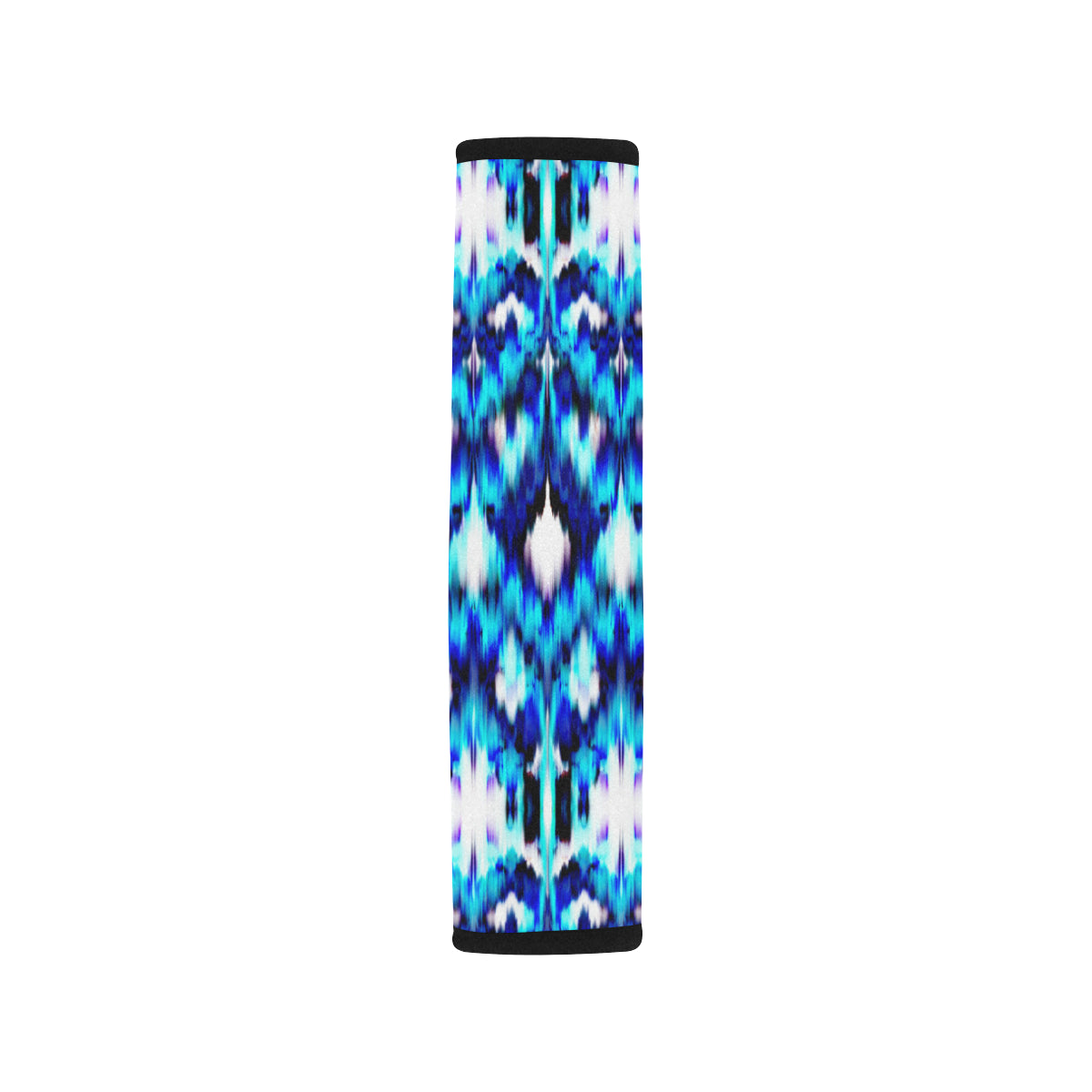 Ikat Blue Pattern Print Design 01 Car Seat Belt Cover