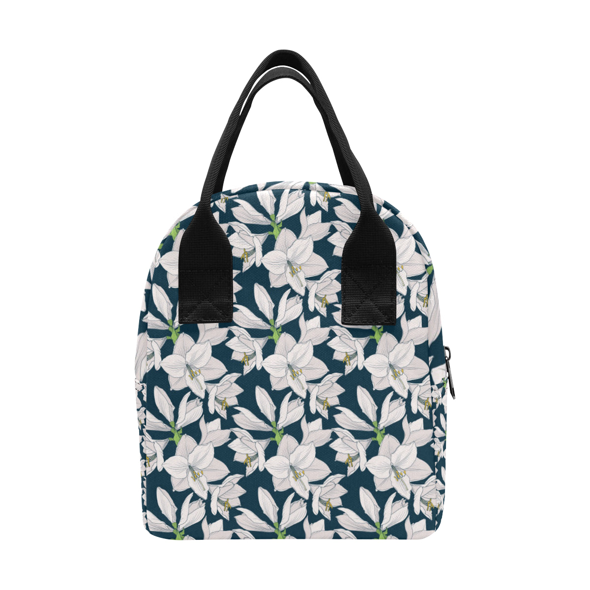 Amaryllis Pattern Print Design AL02 Insulated Lunch Bag