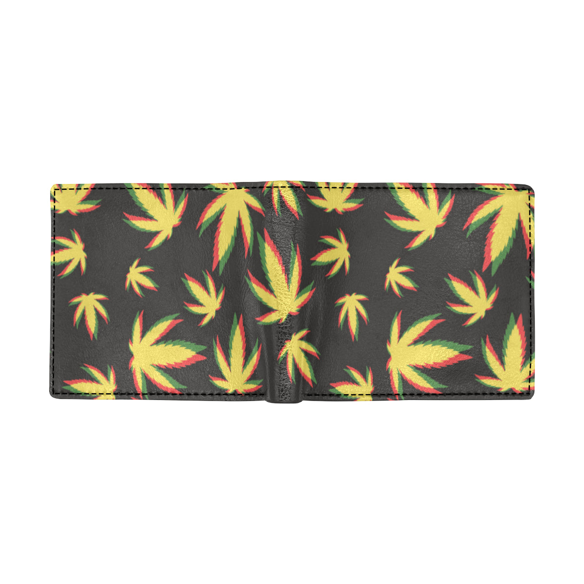 Pot Leaf Pattern Print Design A02 Men's ID Card Wallet