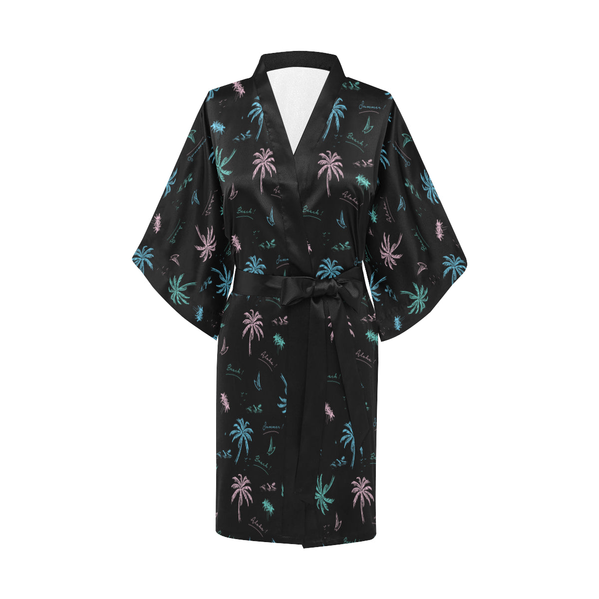 Aloha Hawaii Pattern Print Design 03 Women's Short Kimono