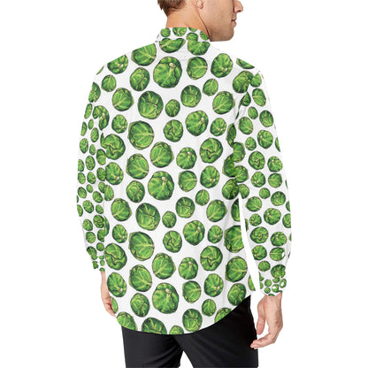 Brussels Sprouts Pattern Print Design 02 Men's Long Sleeve Shirt