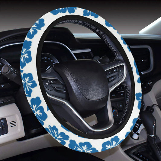Hawaiian Themed Pattern Print Design H021 Steering Wheel Cover with Elastic Edge