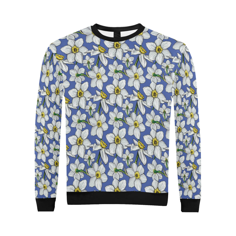 Daffodils Pattern Print Design DF08 Men Long Sleeve Sweatshirt
