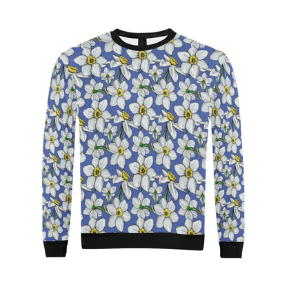 Daffodils Pattern Print Design DF08 Men Long Sleeve Sweatshirt