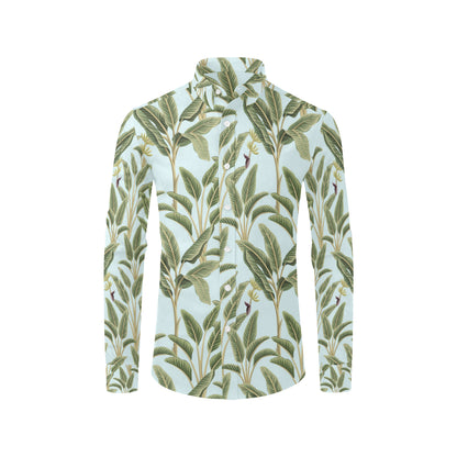 Banana Leaf Pattern Print Design BL03 Men's Long Sleeve Shirt