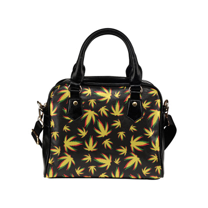 Pot Leaf Pattern Print Design A02 Shoulder Handbag