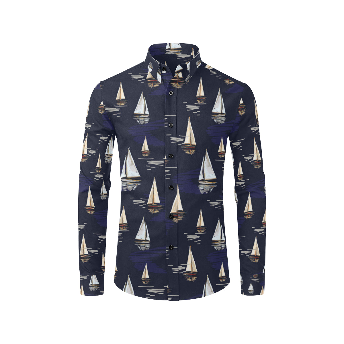 Sailing Ships Pattern Print Design A05 Men's Long Sleeve Shirt