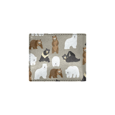 Bear Pattern Print Design BE03 Men's ID Card Wallet