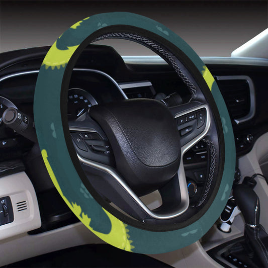 Alligator Pattern Print Design 03 Steering Wheel Cover with Elastic Edge