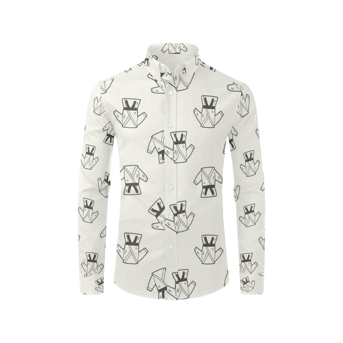 Karate Pattern Print Design 01 Men's Long Sleeve Shirt