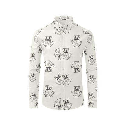 Karate Pattern Print Design 01 Men's Long Sleeve Shirt
