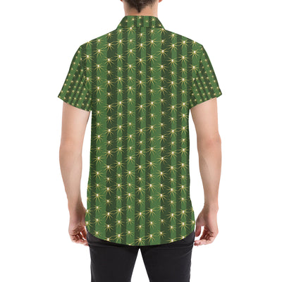 Cactus Skin Print Pattern Men's Short Sleeve Button Up Shirt