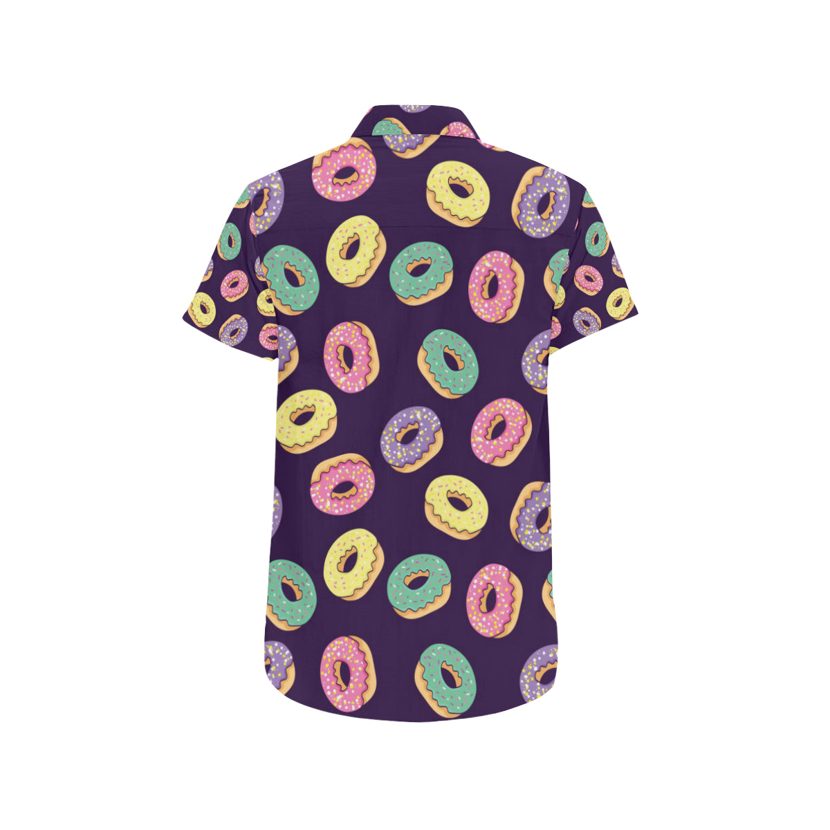 Donut Pattern Print Design DN08 Men's Short Sleeve Button Up Shirt