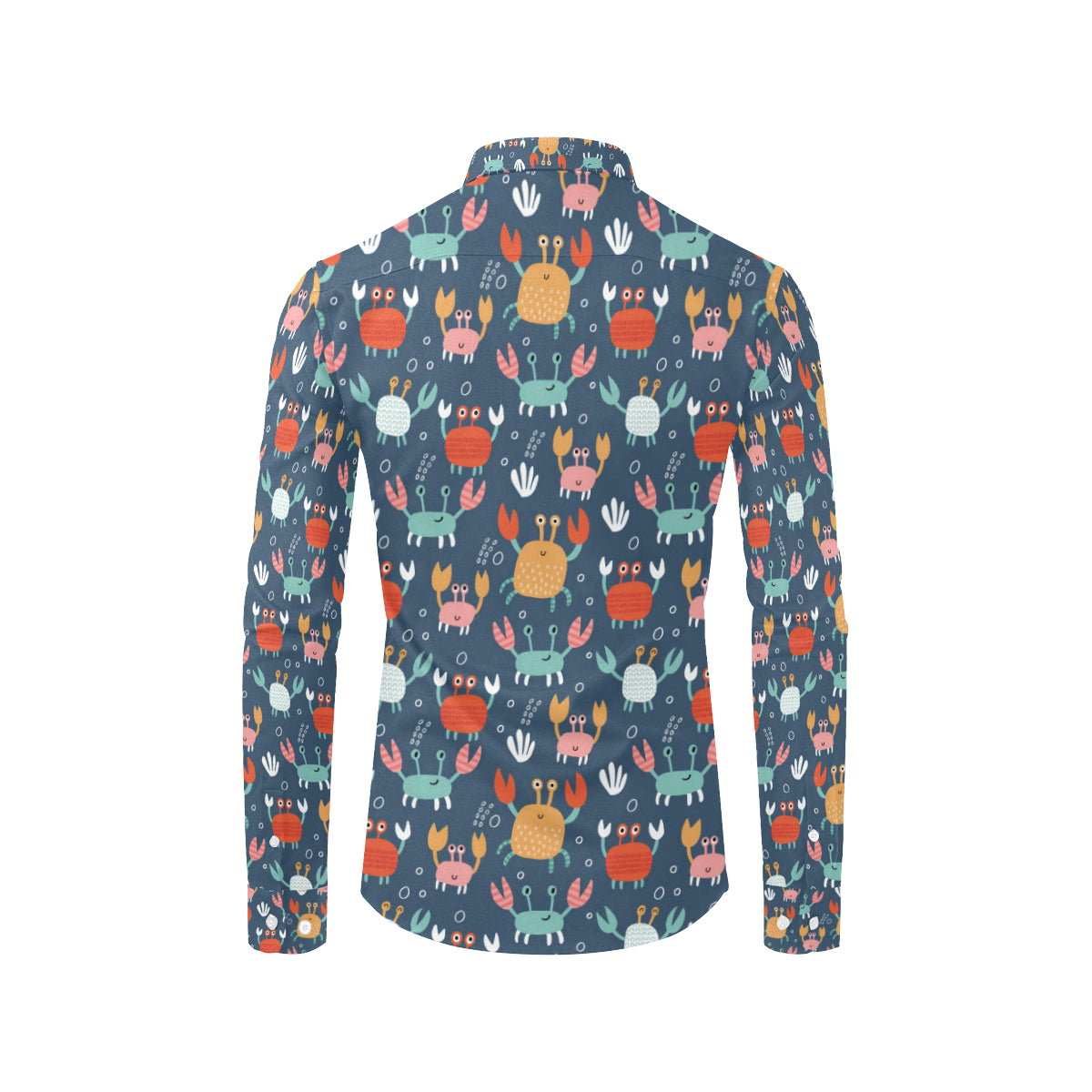 Crab Pattern Print Design 05 Men's Long Sleeve Shirt