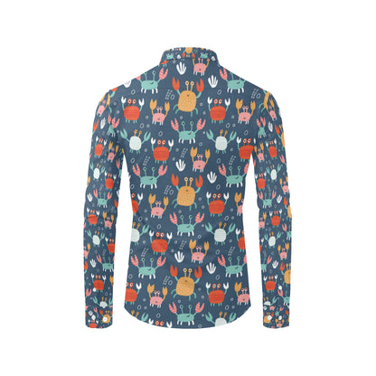 Crab Pattern Print Design 05 Men's Long Sleeve Shirt