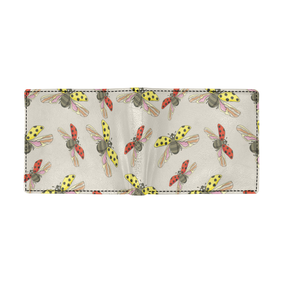 Ladybug Pattern Print Design 04 Men's ID Card Wallet