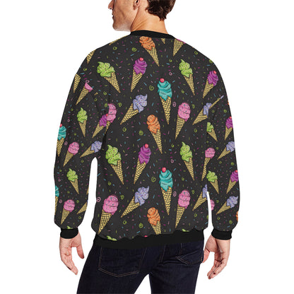 Ice Cream Pattern Print Design IC06 Men Long Sleeve Sweatshirt