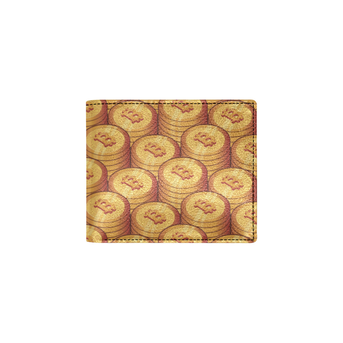 Bitcoin Pattern Print Design 02 Men's ID Card Wallet