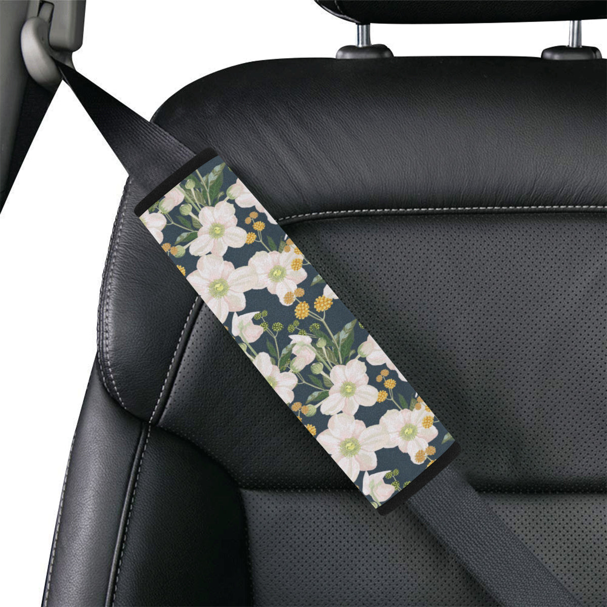 Anemone Pattern Print Design AM04 Car Seat Belt Cover