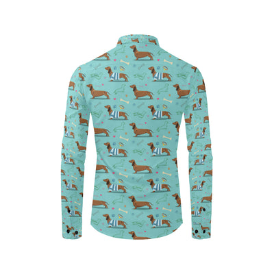 Dachshund Paw Decorative Print Pattern Men's Long Sleeve Shirt