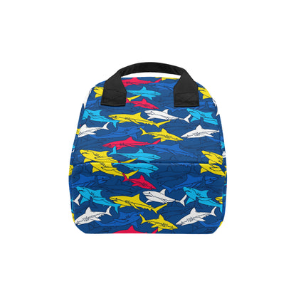 Shark Color Pattern Insulated Lunch Bag