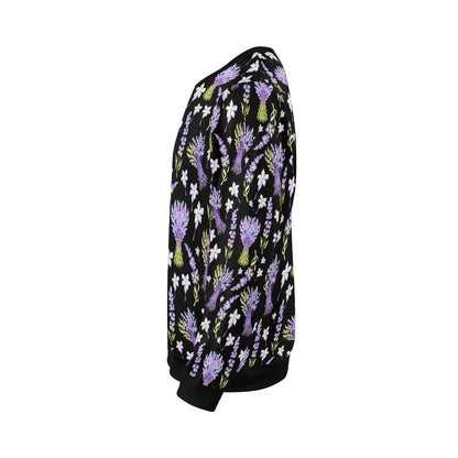 Lavender Pattern Print Design LV04 Men Long Sleeve Sweatshirt