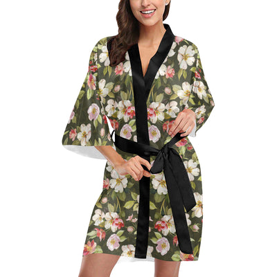 Apple blossom Pattern Print Design AB01 Women Kimono Robe