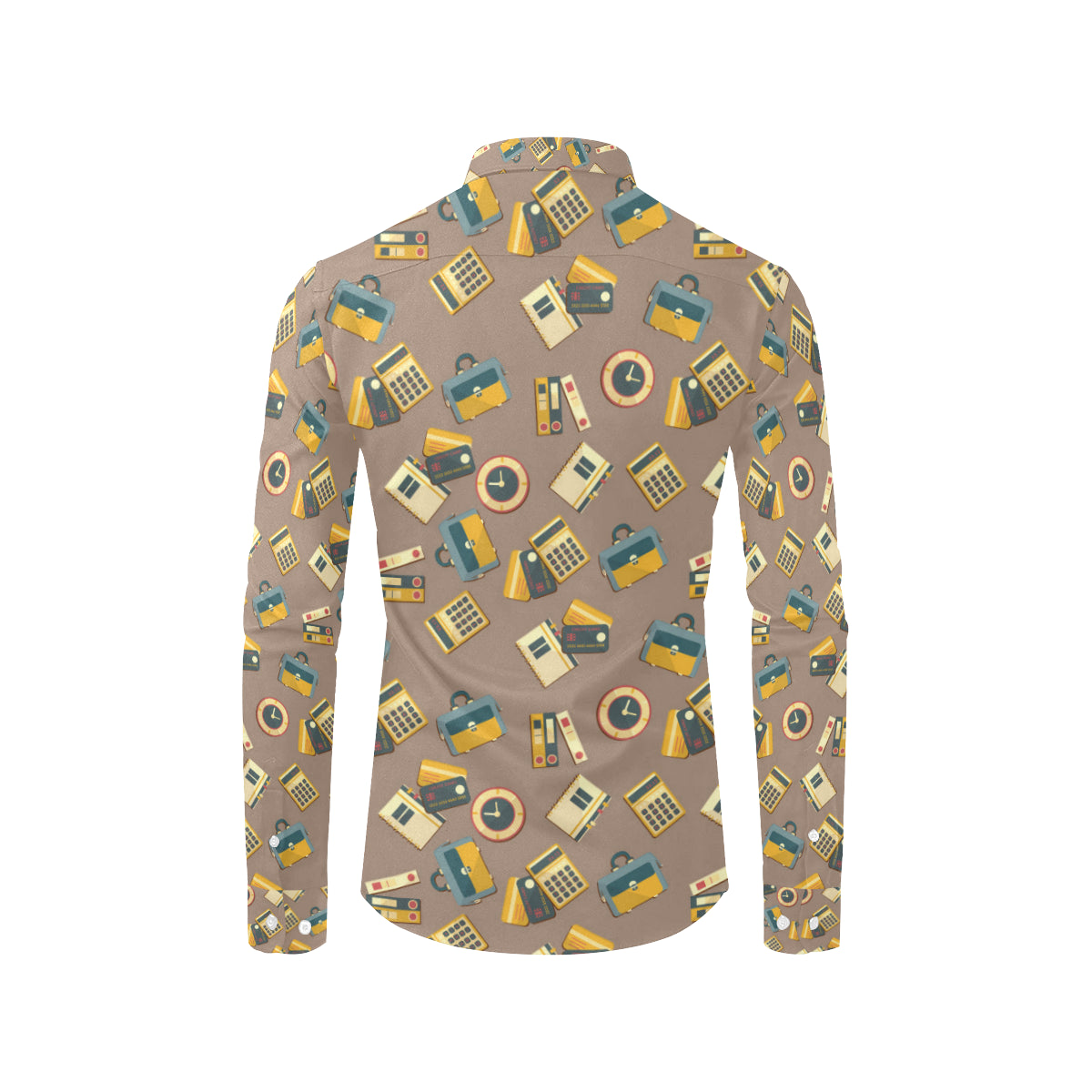 Accounting Financial Pattern Print Design 03 Men's Long Sleeve Shirt