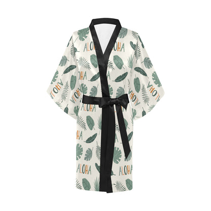Aloha Hawaii Pattern Print Design 05 Women's Short Kimono